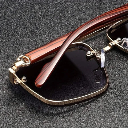 Men's Square Metal Sunglasses – Gradient UV Lenses