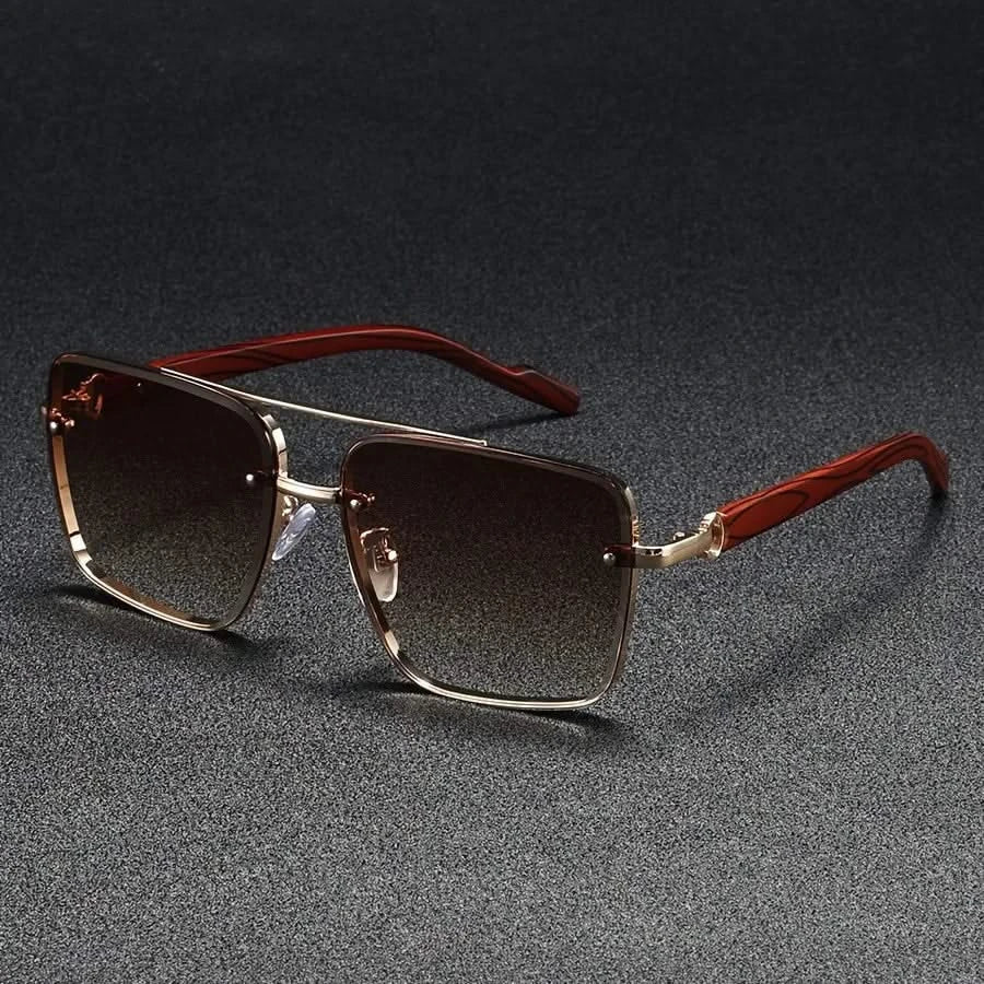 Men's Square Metal Sunglasses – Gradient UV Lenses