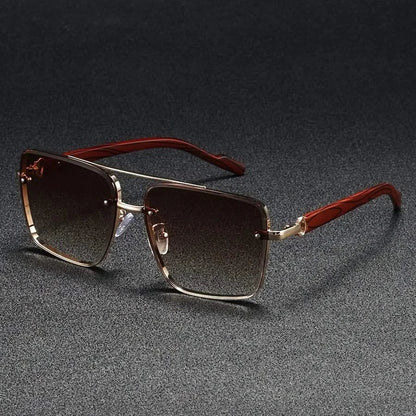 Men's Square Metal Sunglasses – Gradient UV Lenses