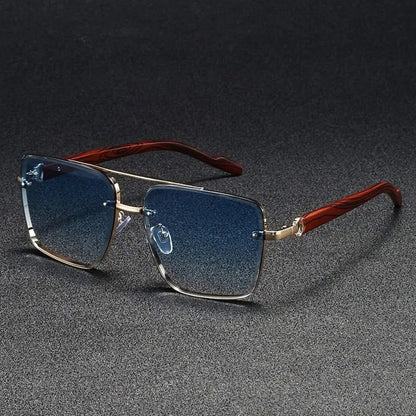 Men's Square Metal Sunglasses – Gradient UV Lenses