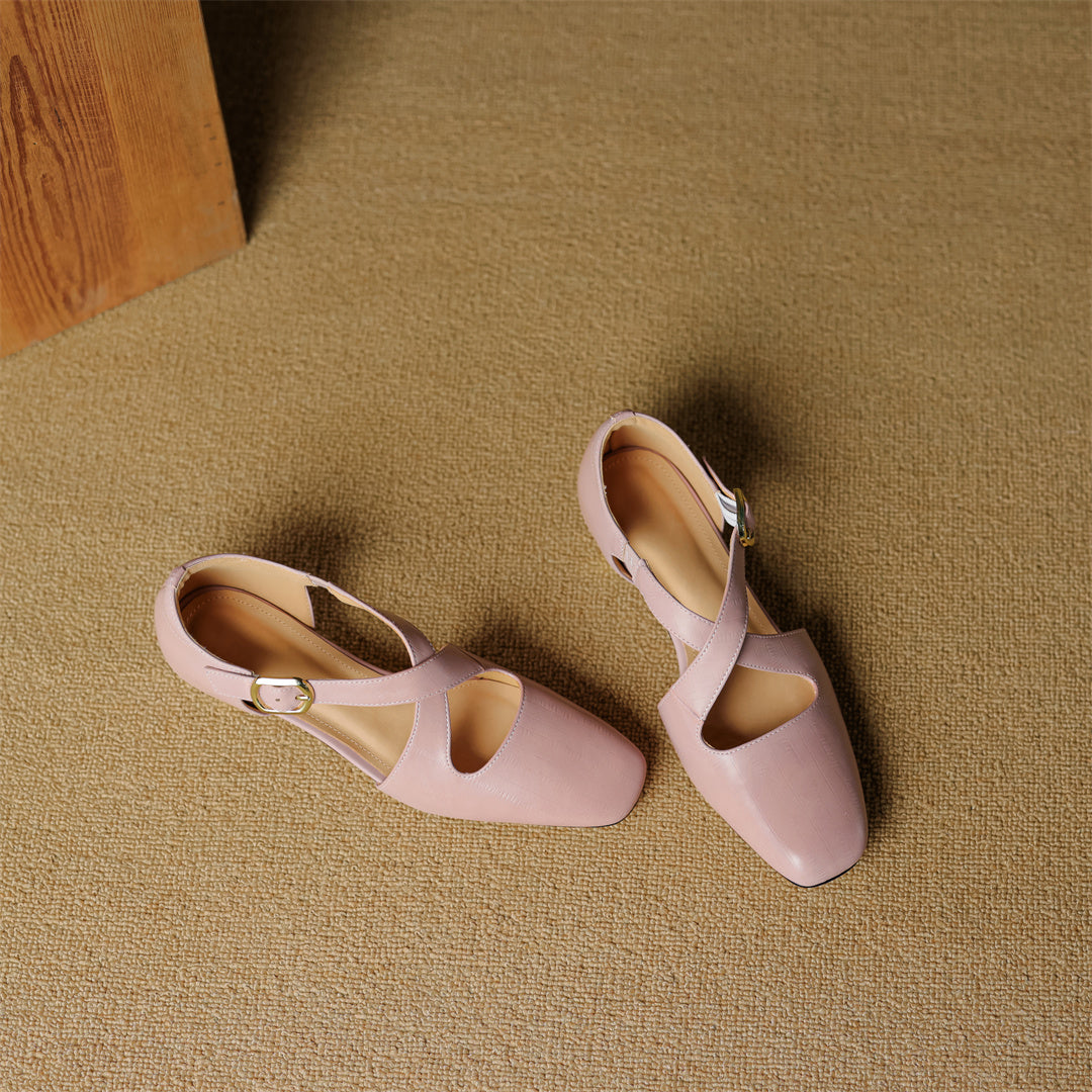 Women's Leather Cross-Strap Heels – Ankle Strap