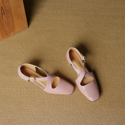 Women's Leather Cross-Strap Heels – Ankle Strap