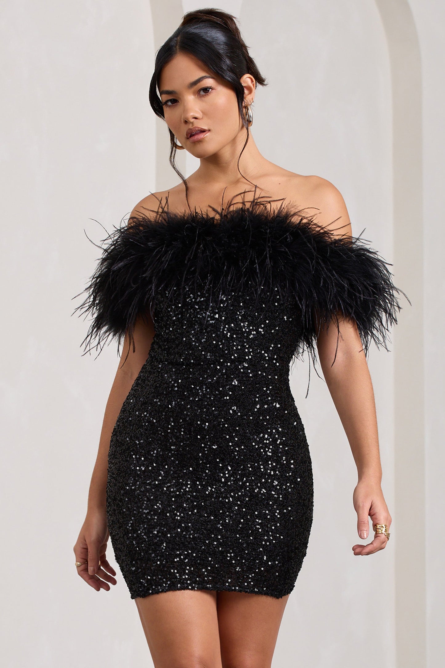 Women's Mini Dress Silver Glitter Polyester - 3