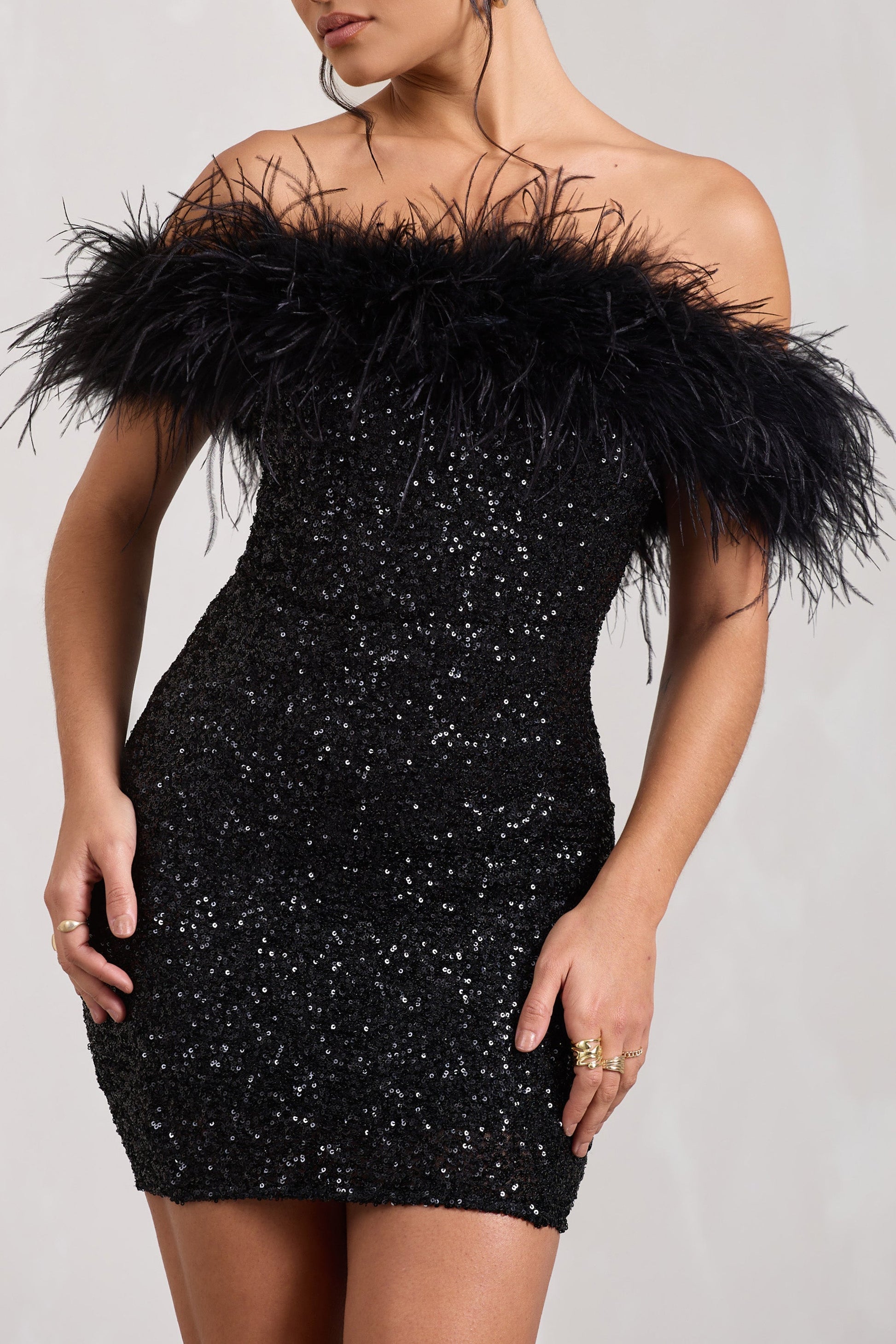 Women's Mini Dress Silver Glitter Polyester - 5