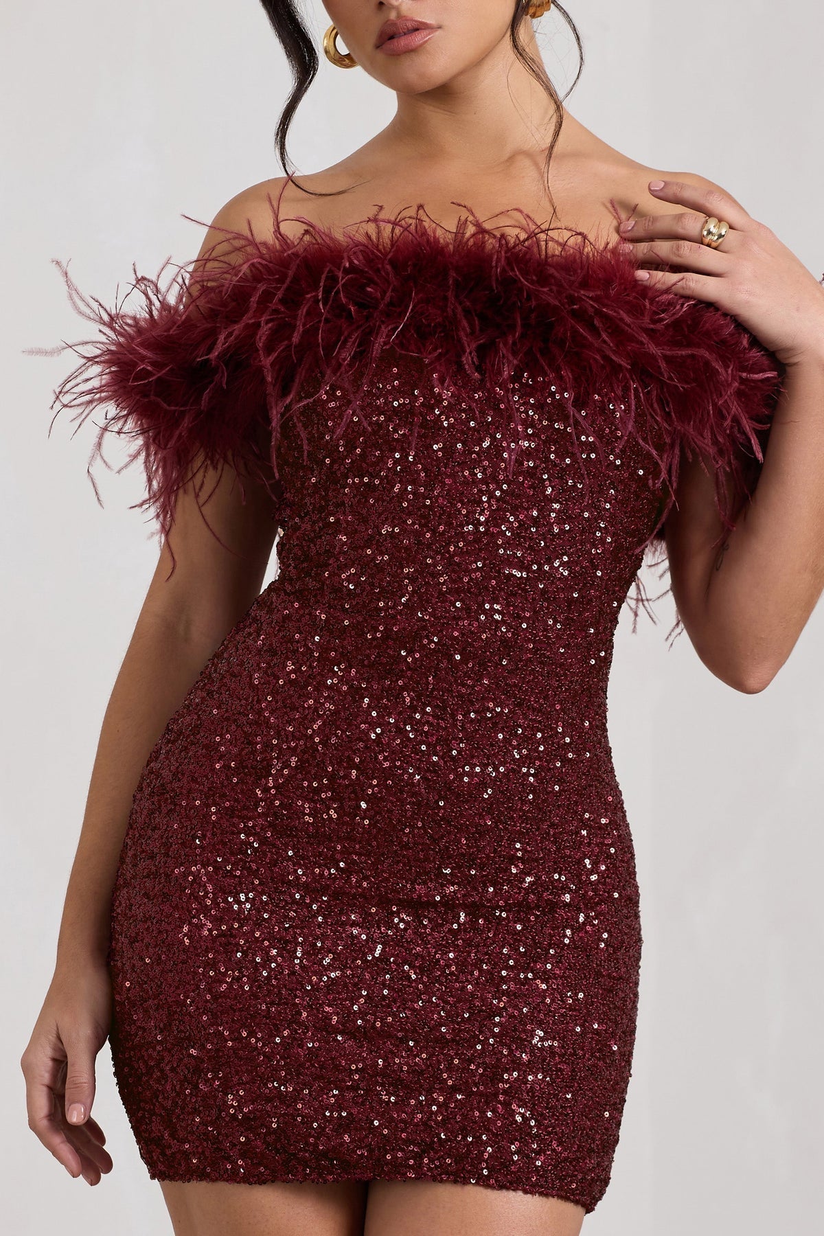Women's Mini Dress Silver Glitter Polyester - 7