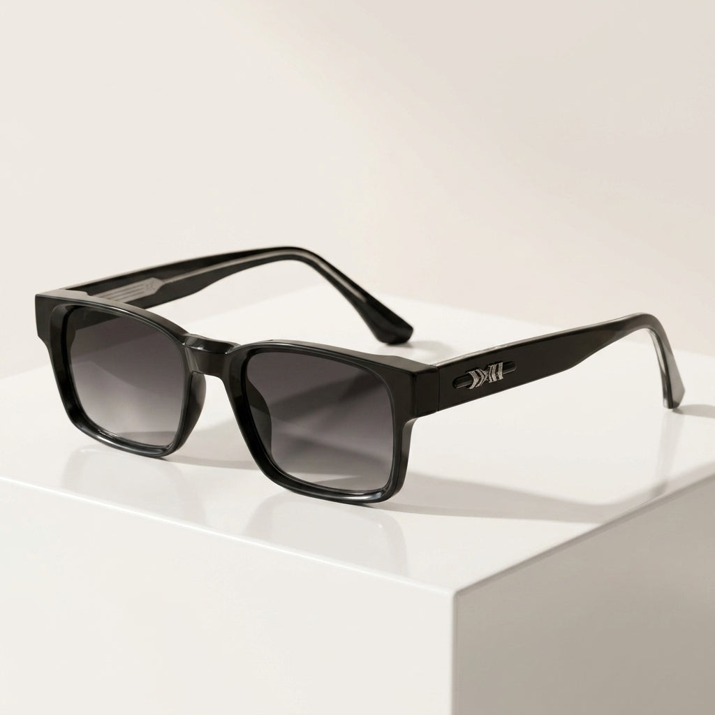 Women's Square Acetate Sunglasses – side view | Hensley London