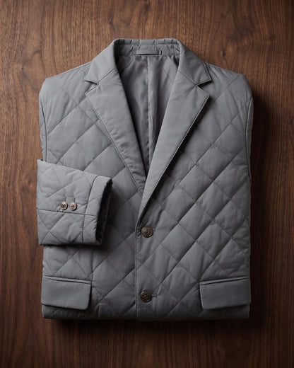 Men's Diamond-Quilted Button-Front Blazer – additional product view | Hensley London