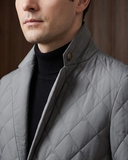 Men's Diamond-Quilted Button-Front Blazer – additional product view | Hensley London