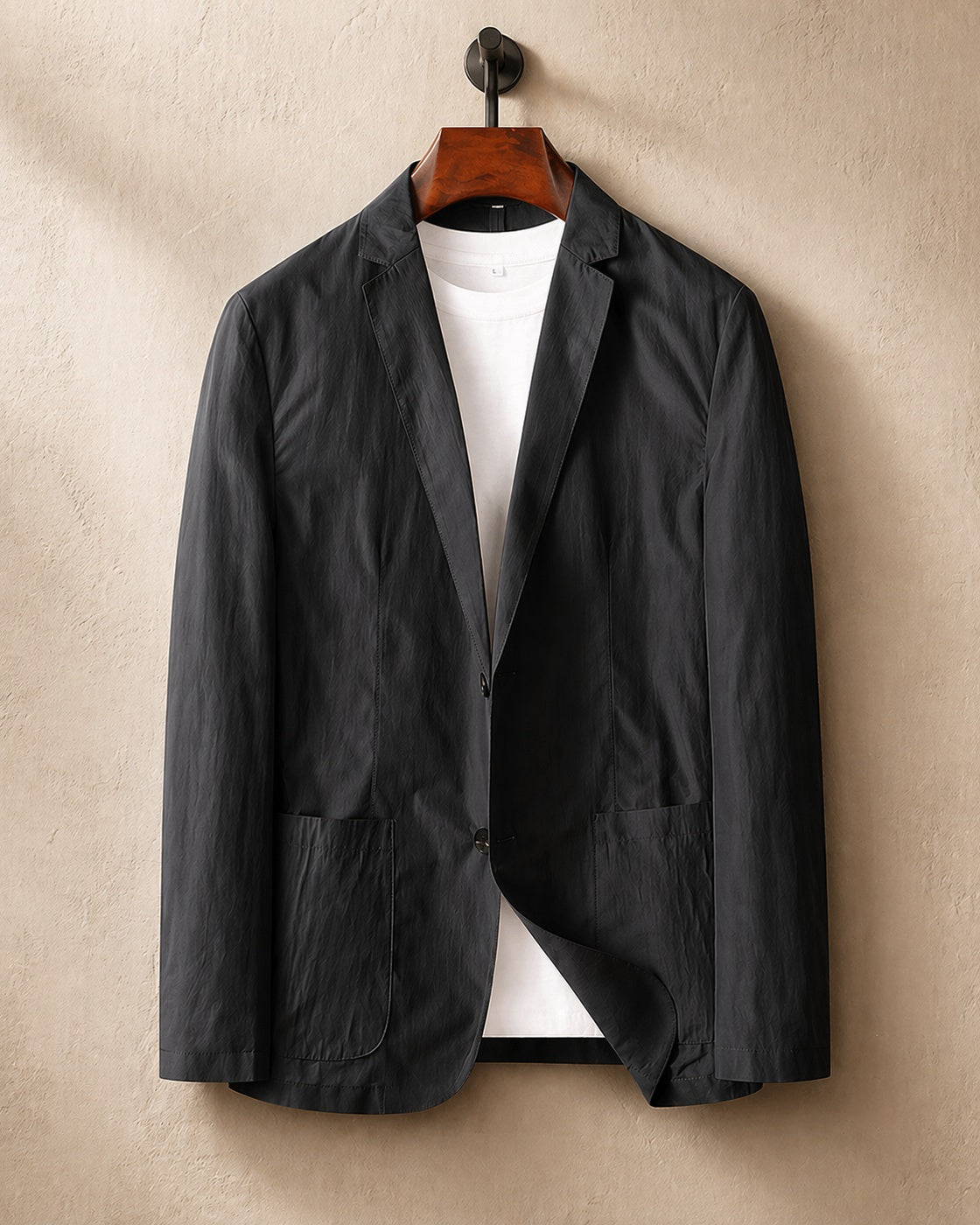 Men's Lightweight Unstructured Blazer - fabric detail | Hensley London