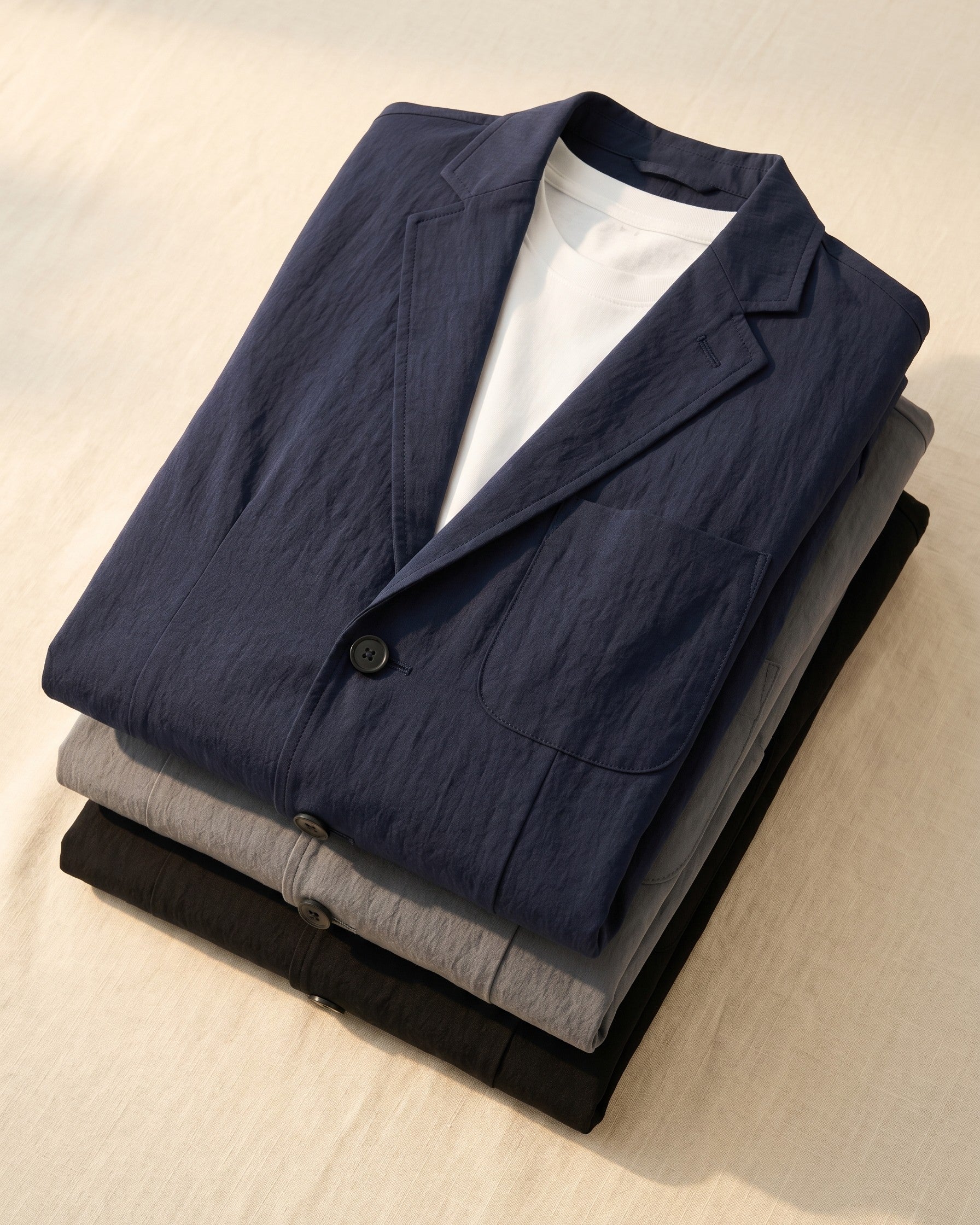 Men's Lightweight Unstructured Blazer - studio view | Hensley London