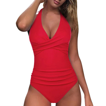 Chic Women's Swimsuit | Halter Neck Deep V-Neck Design - Image 24