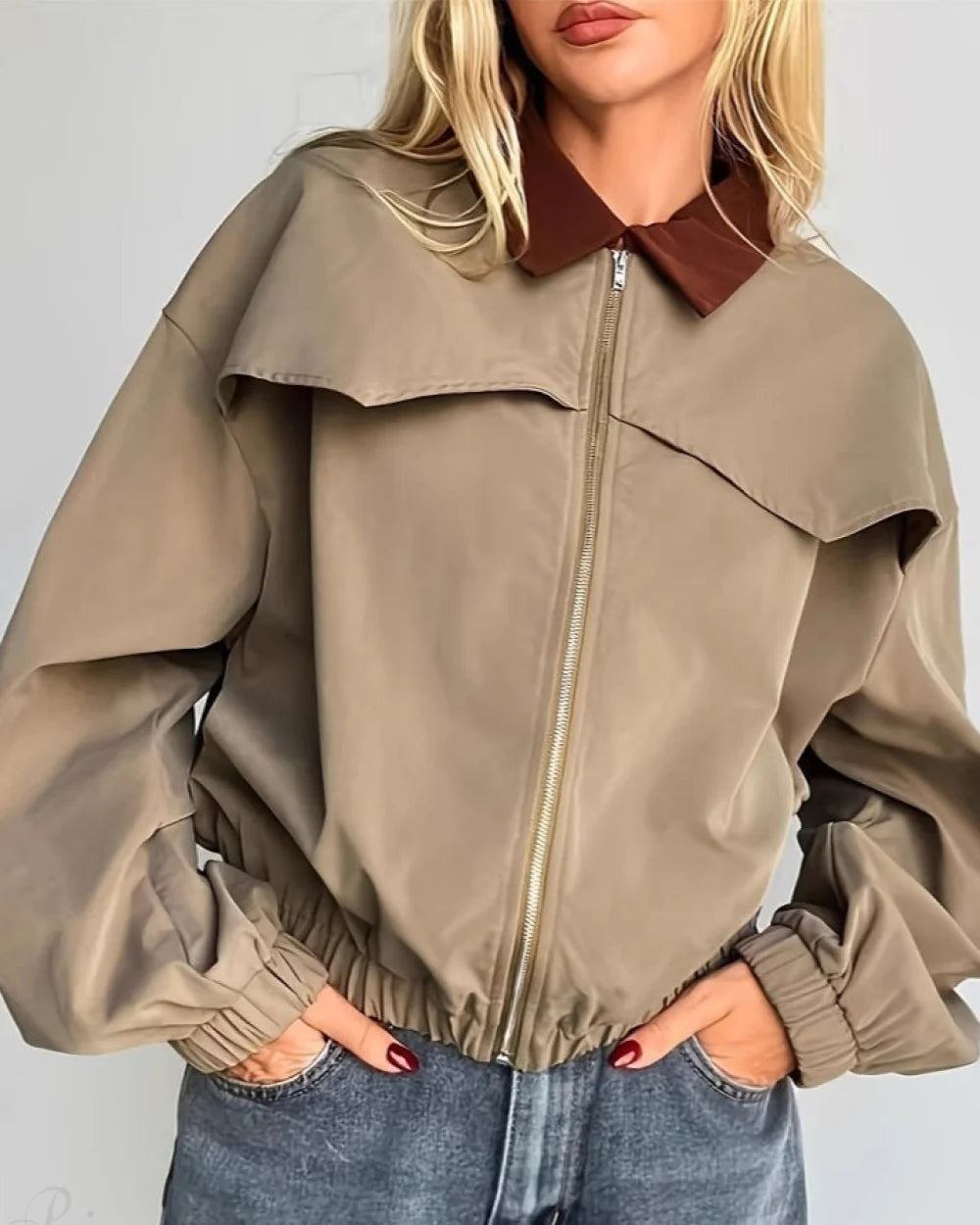 Coco Women's Jacket | Colorblock Design, Loose Fit 1