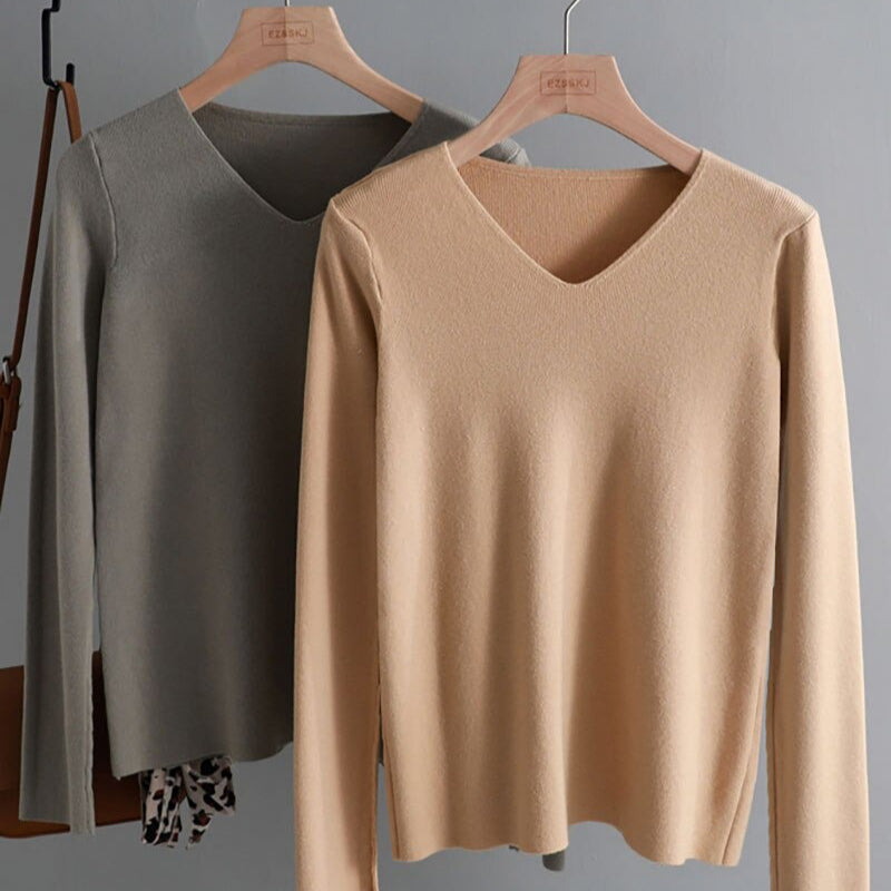 Chic and Casual Winter's Basic Long Sleeve Pullover Sweaters 1