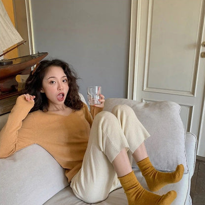 Chic and Casual Winter's Basic Long Sleeve Pullover Sweaters 10