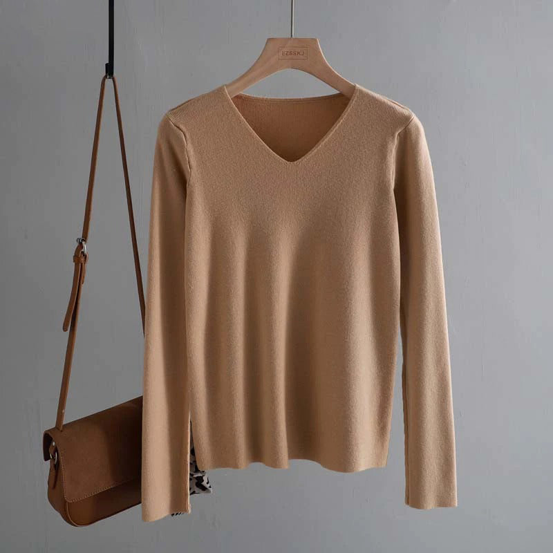 Chic and Casual Winter's Basic Long Sleeve Pullover Sweaters 8