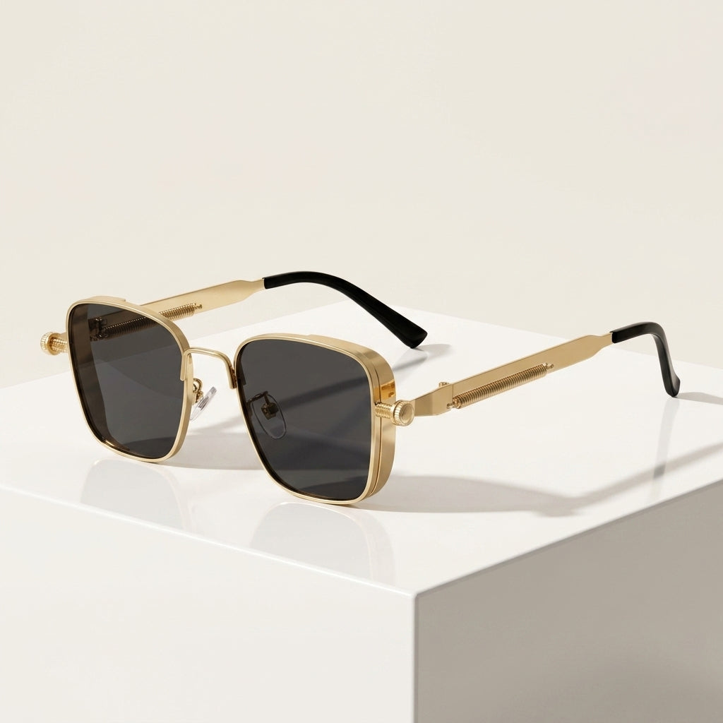 Women's Vintage Metal Frame Sunglasses – side view | Hensley London