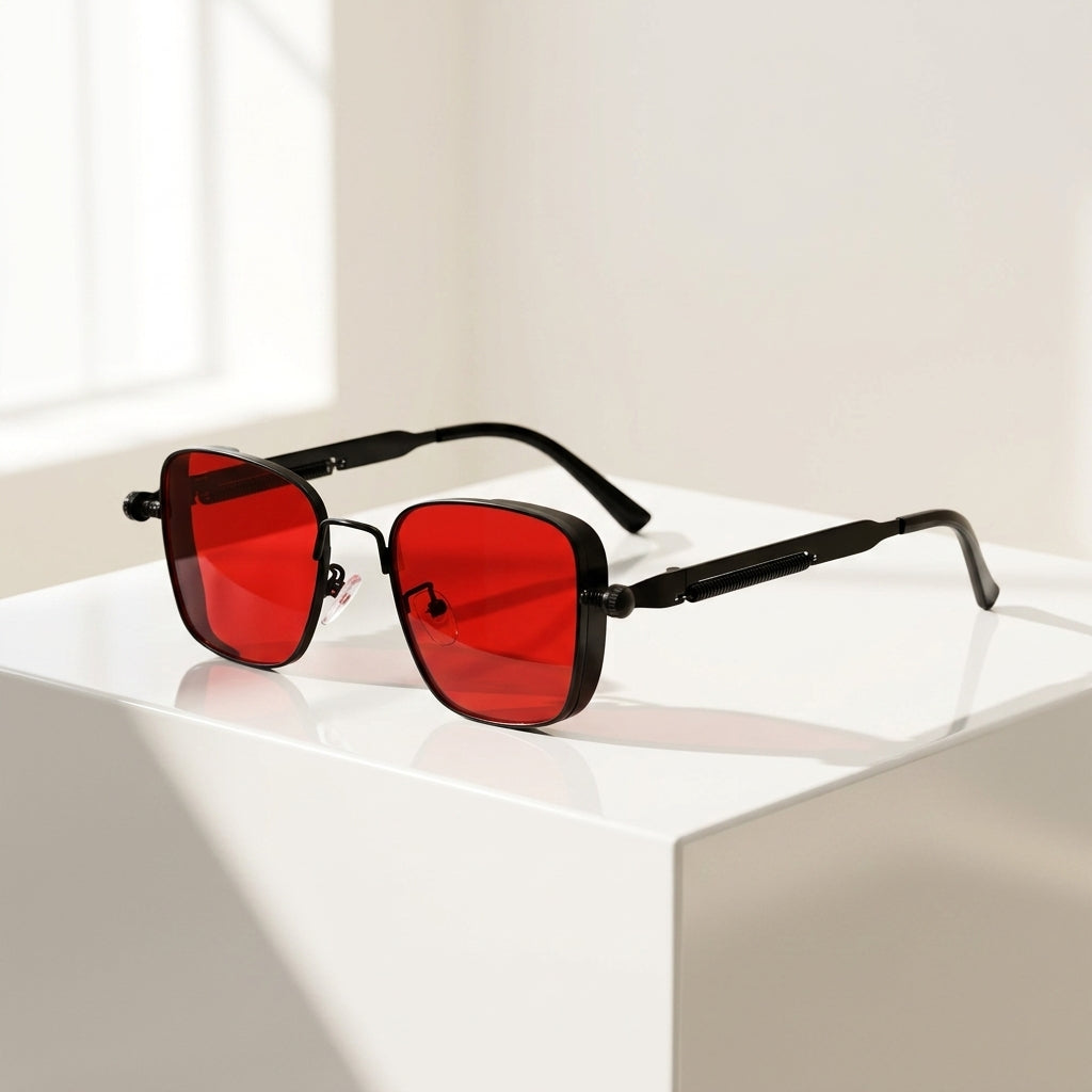 Women's Vintage Metal Frame Sunglasses – lens view | Hensley London