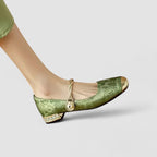 Women's Mary Jane Shoes Black Orthopaedic Low Block Heel - 4