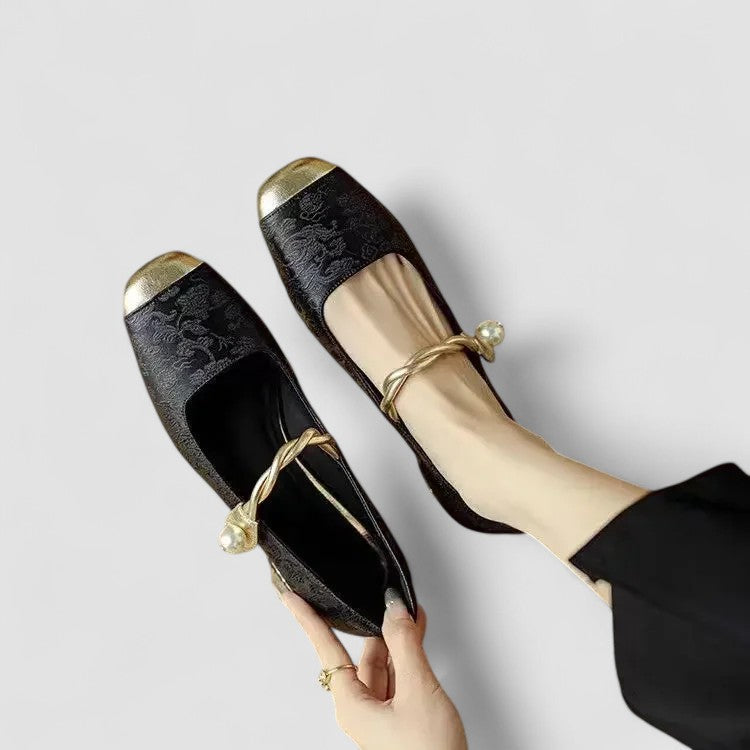 Women's Mary Jane Shoes Black Orthopaedic Low Block Heel - 8