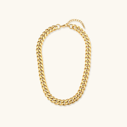 Chunky Chain Necklace in 18k Gold-Plated Stainless Steel – Hypoallergenic and Water Resistant 0
