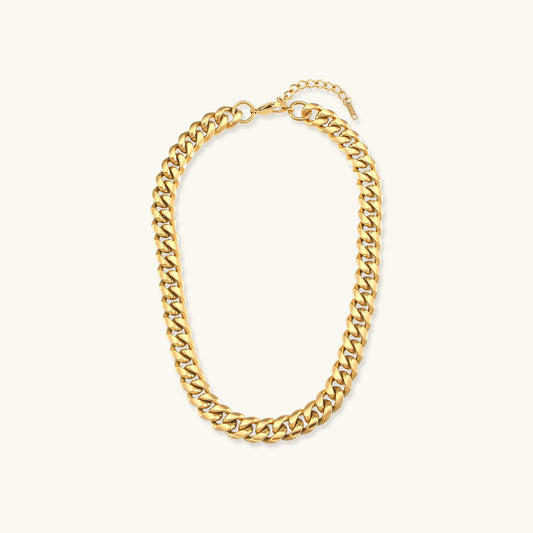 Chunky Chain Necklace in 18k Gold-Plated Stainless Steel – Hypoallergenic and Water Resistant 0
