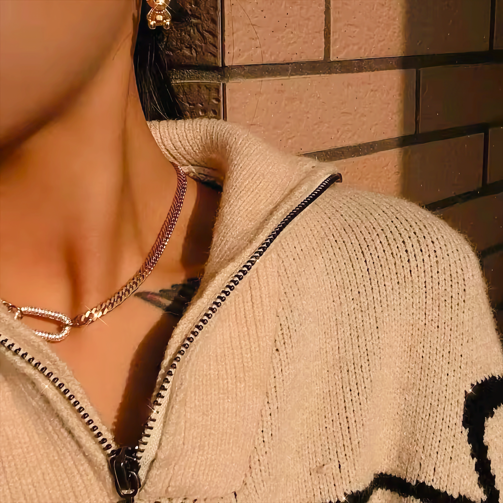 Chunky Diamond Accent Choker Necklace – Waterproof and Hypoallergenic Gold-Plated Design 3