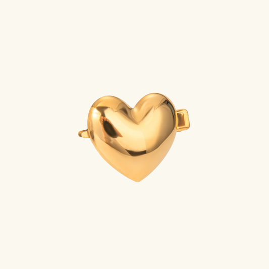 Chunky Gold Heart Hair Clip – Waterproof and Hypoallergenic Accessory 1