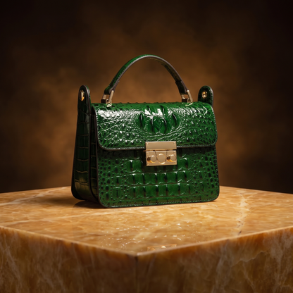 Women's Gold-Accent Top-Handle Bag – side view | Hensley London