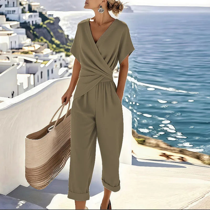 Women's Wrap-Front Two-Piece Set – product view | Hensley London