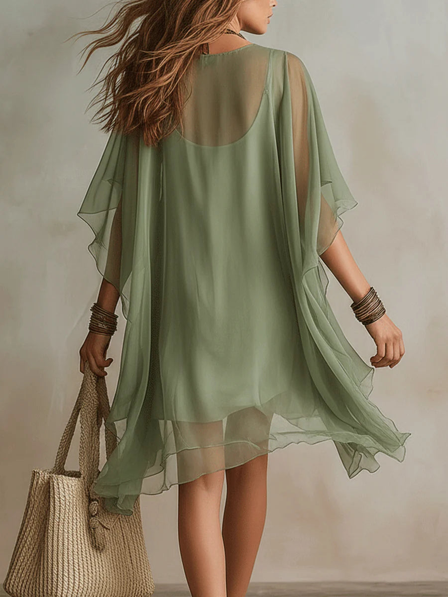 Women's Elegant Fitted Mini Dress – Back View | Hensley London