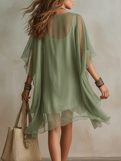 Women's Elegant Fitted Mini Dress – Back View | Hensley London