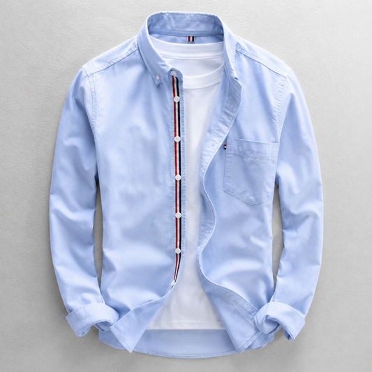 Men's Premium Linen Oxford Shirt – product view | Hensley London