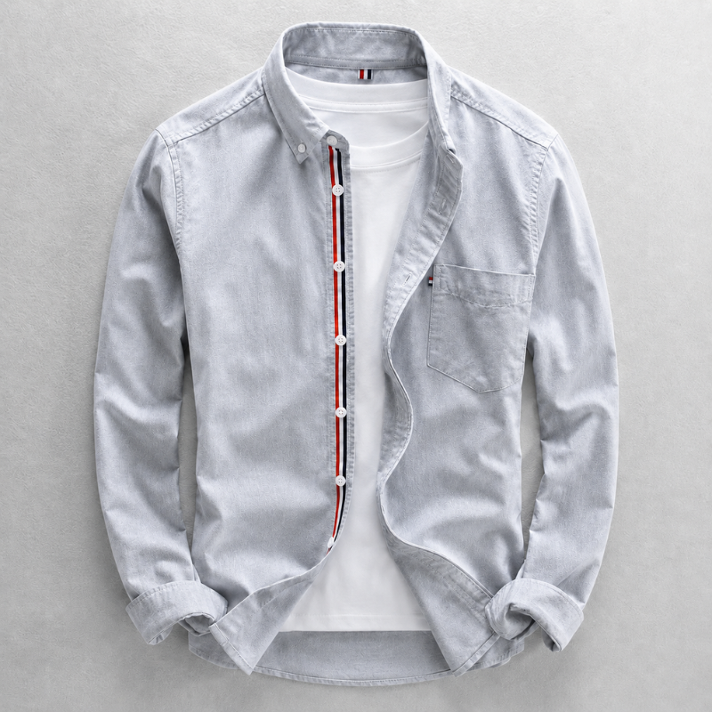 Men's Premium Linen Oxford Shirt – product view | Hensley London