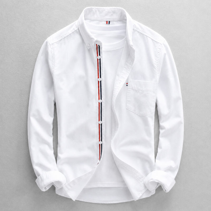 Men's Premium Linen Oxford Shirt – product view | Hensley London