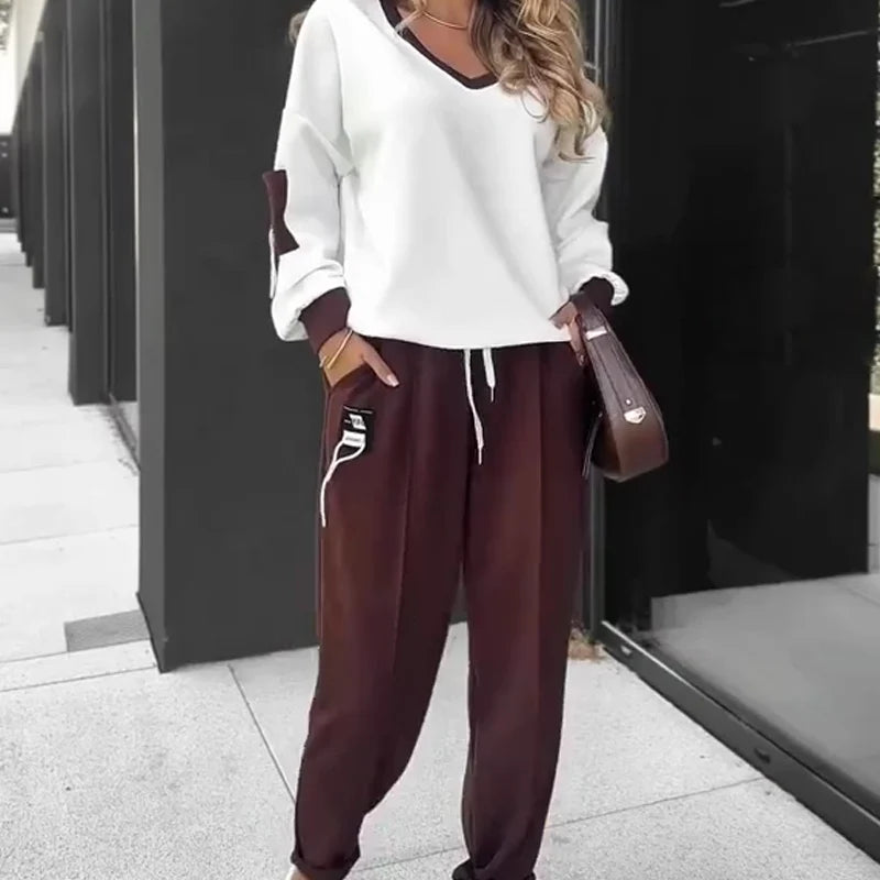 Women's Colour-Block Hoodie and Jogger Set – additional product view | Hensley London