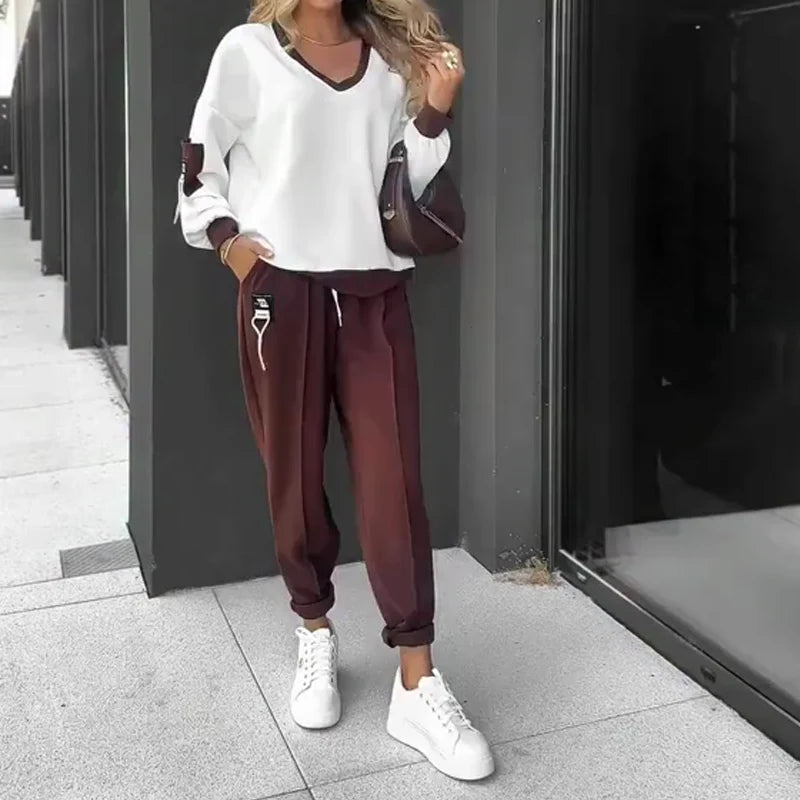 Women's Colour-Block Hoodie and Jogger Set – additional product view | Hensley London