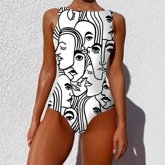 Cleo Women's One Piece Swimsuit | Colorful Abstract Pattern