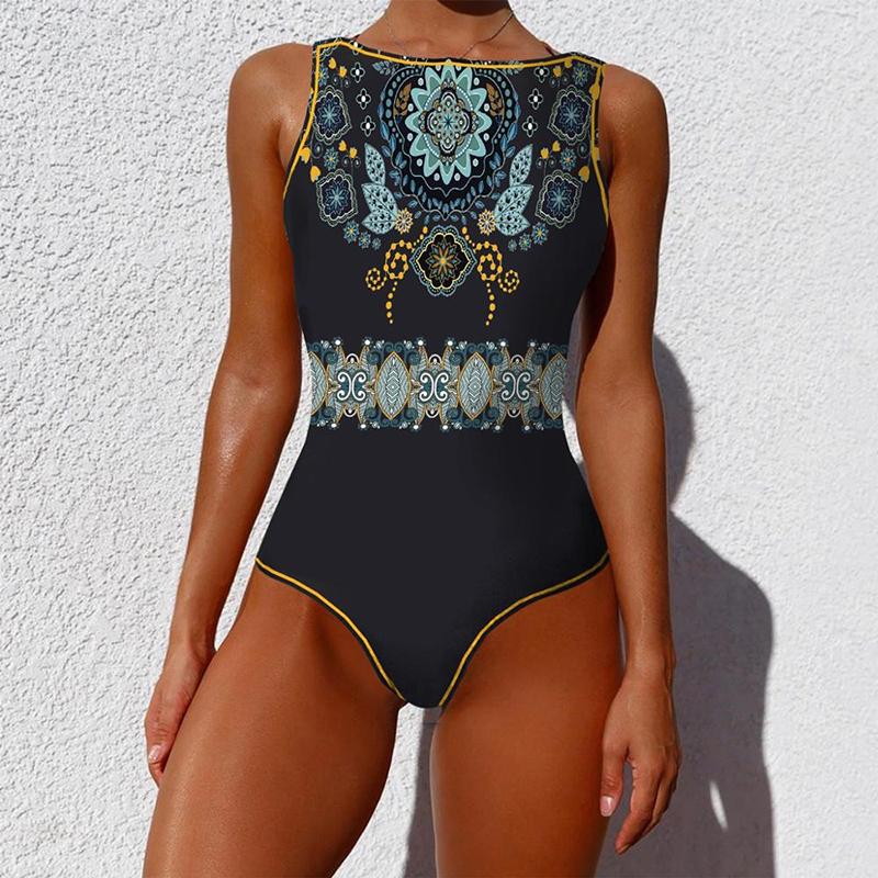 Cleo Women's One Piece Swimsuit | Colorful Abstract Pattern - Image 12