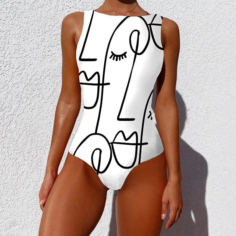 Cleo Women's One Piece Swimsuit | Colorful Abstract Pattern - Image 7