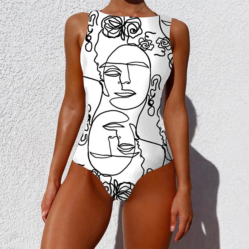 Cleo Women's One Piece Swimsuit | Colorful Abstract Pattern - Image 9