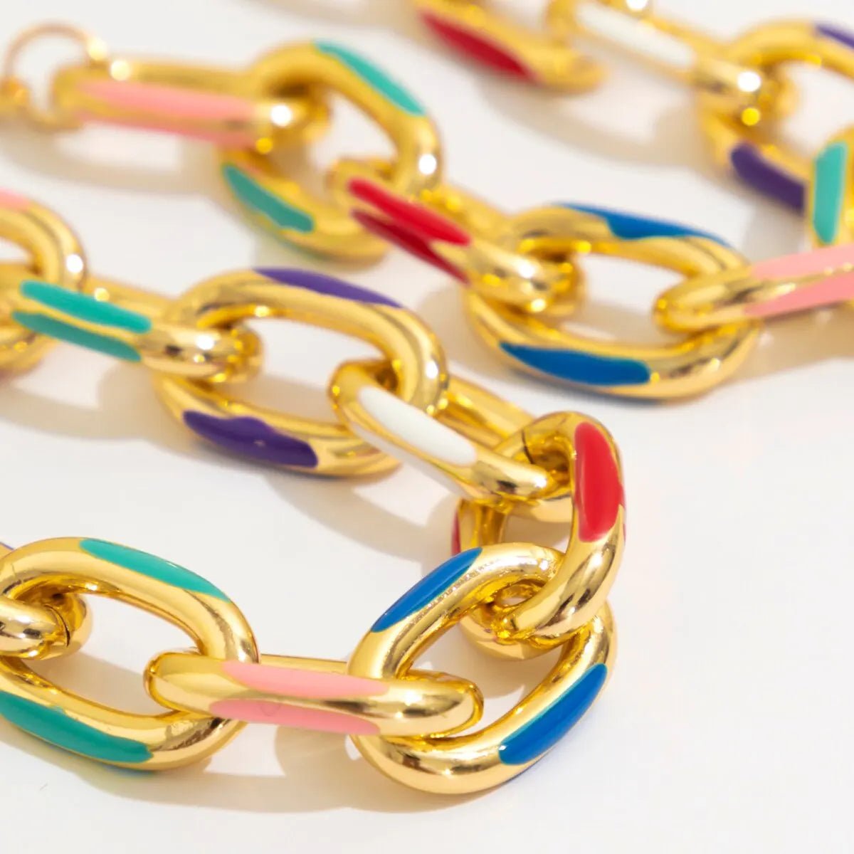 Colorful Chain Jewelry Set for Women – Vibrant Stainless Steel Necklace and Bracelet with Adjustable Lengths 3