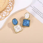 Colorful Enamel Geometric Earrings for Women – Modern Oval and Square Design, Lightweight Statement Jewelry 5