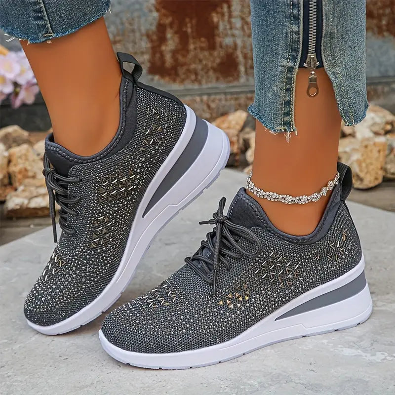 Women's Supportive Cushioned Sneakers - Gray | Hensley London