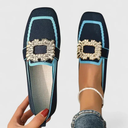 Women's Black Loafers Breathable Fabric Orthopedic Comfort - Image 4