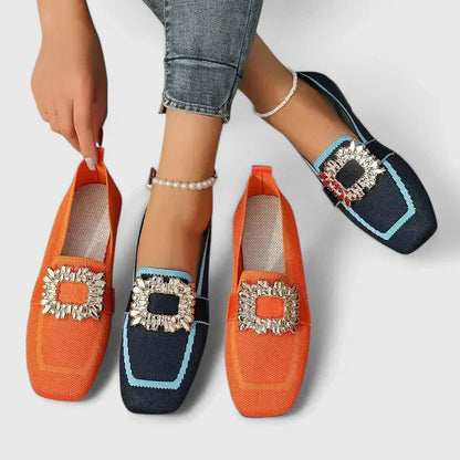 Women's Black Loafers Breathable Fabric Orthopedic Comfort - Image 6