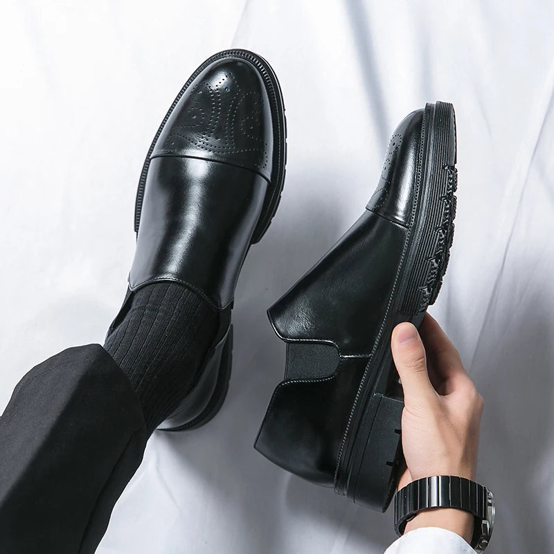 Men's Genuine Leather Slip-On Shoes - product view | Hensley London