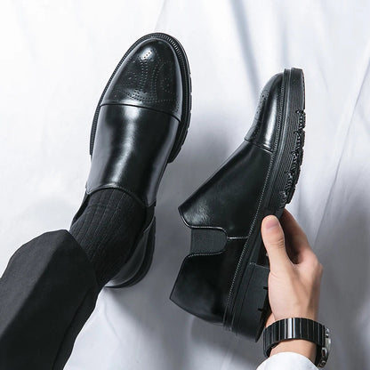 Men's Genuine Leather Slip-On Shoes - product view | Hensley London