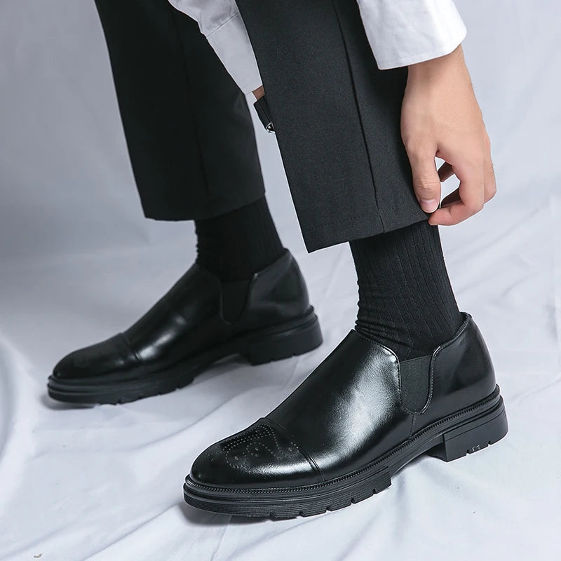 Men's Genuine Leather Slip-On Shoes - product view | Hensley London