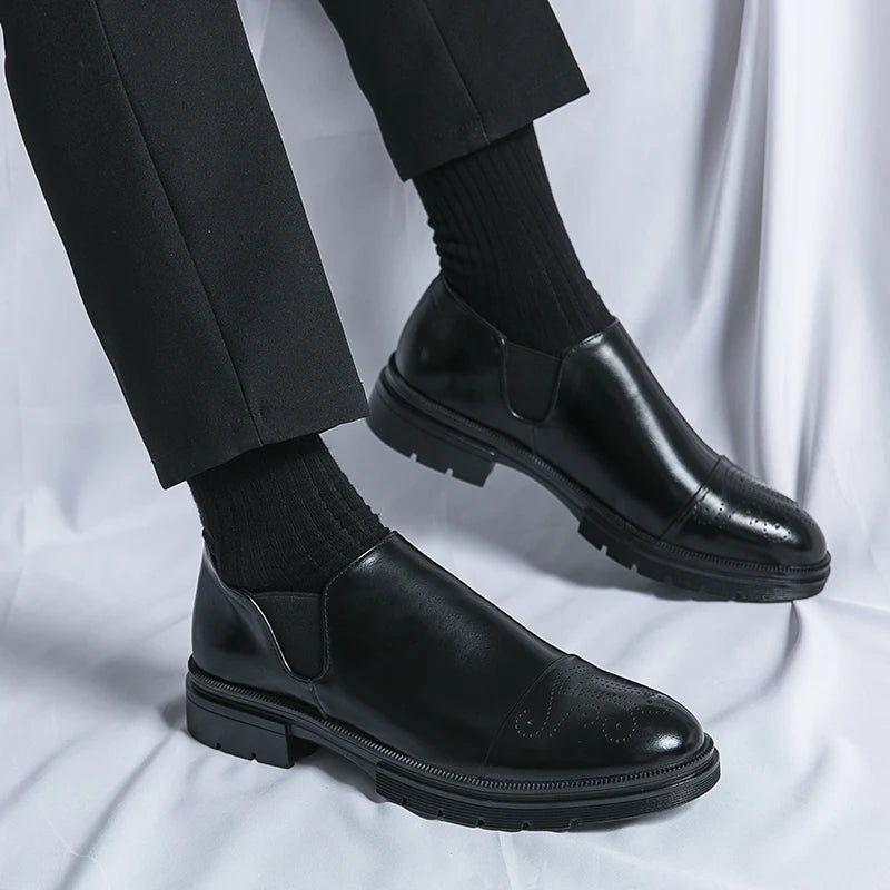 Men's Genuine Leather Slip-On Shoes - product view | Hensley London