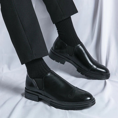 Men's Genuine Leather Slip-On Shoes - product view | Hensley London
